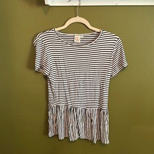 Live in the Moment size XS striped peplum top